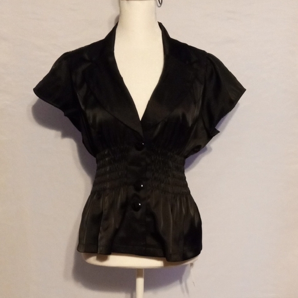 Poetry brand Women's button up Blouse /Blazer size M black - Picture 1 of 5